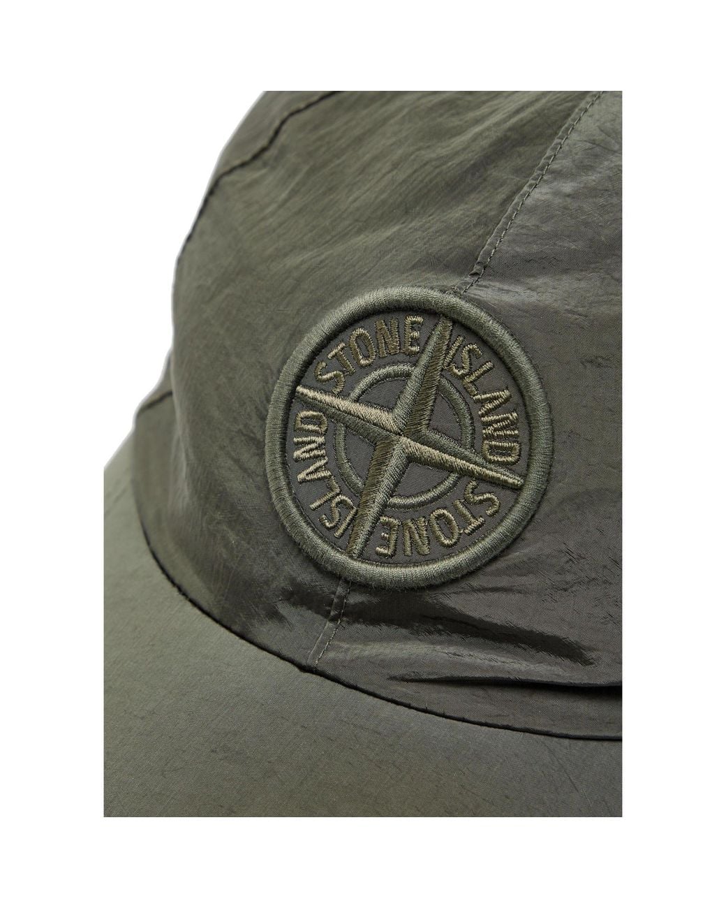 Stone Island Green Nylon Baseball Cap for men