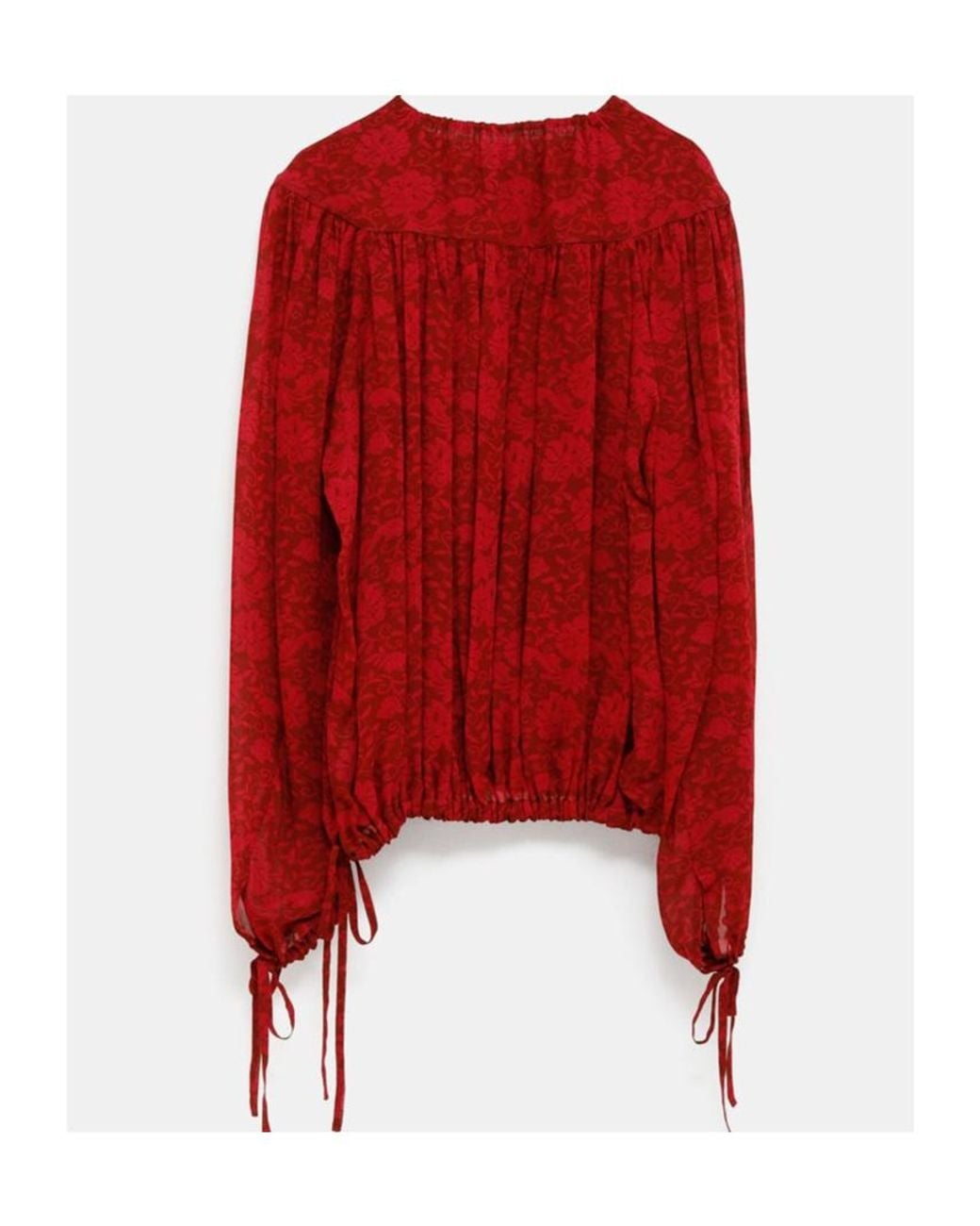 Dries Van Noten Red Round Neck Long Sleeve Top