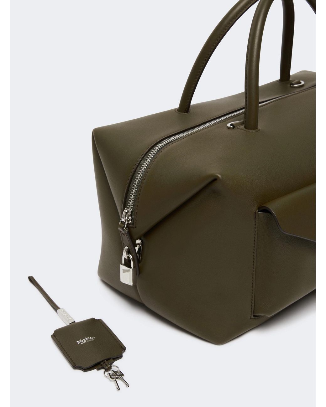 Max Mara Green Holdallcargo Large Boston Bag