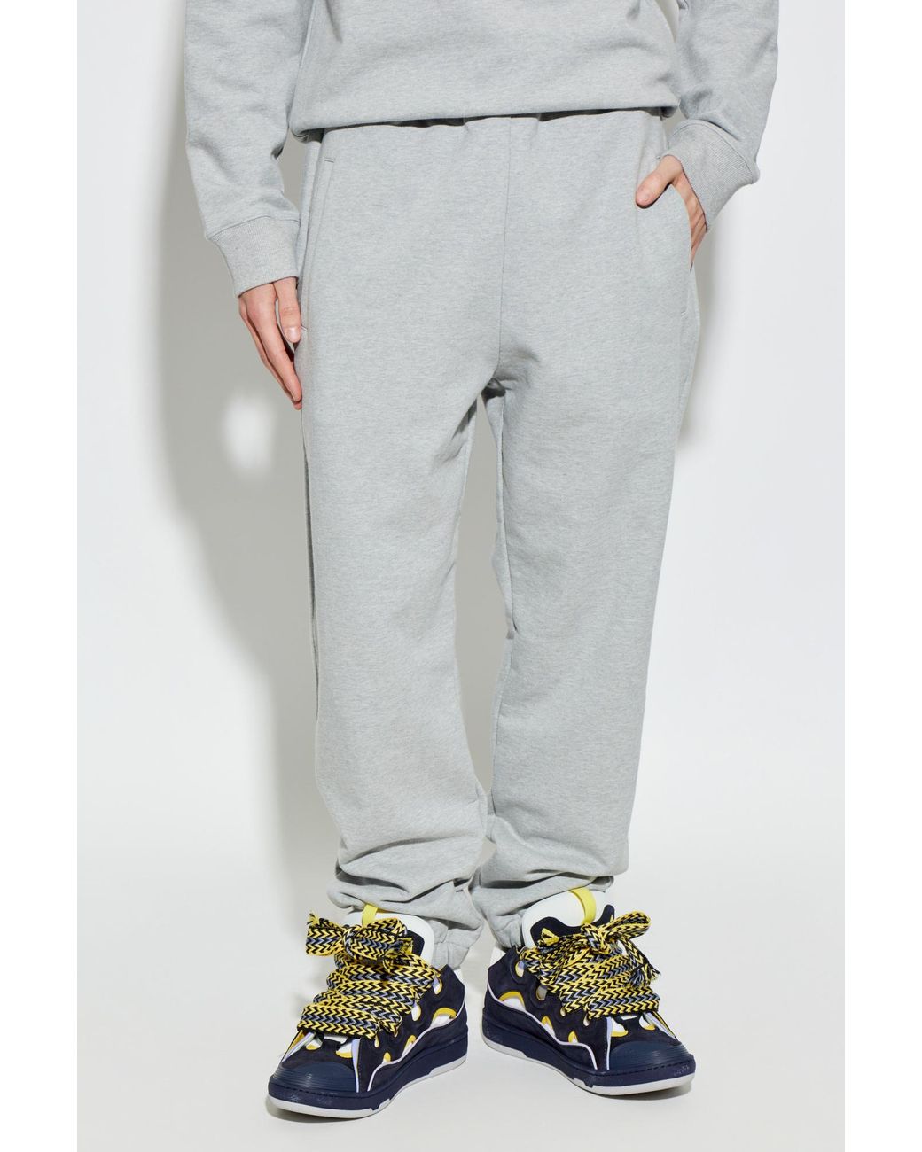 Lanvin Gray Ribbon Jogging Pants for men