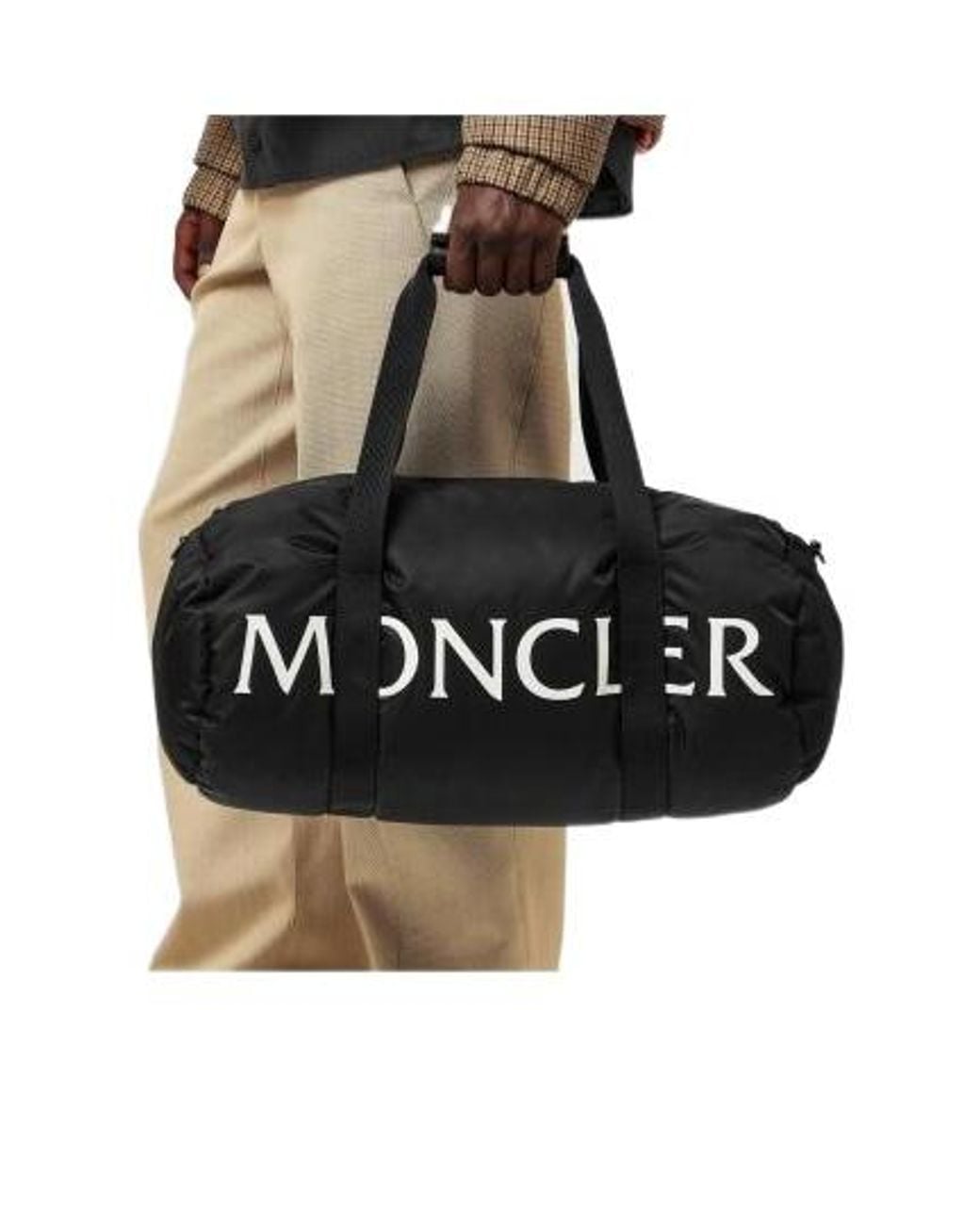 Moncler Black Waterproof Drawstring Handbag for men