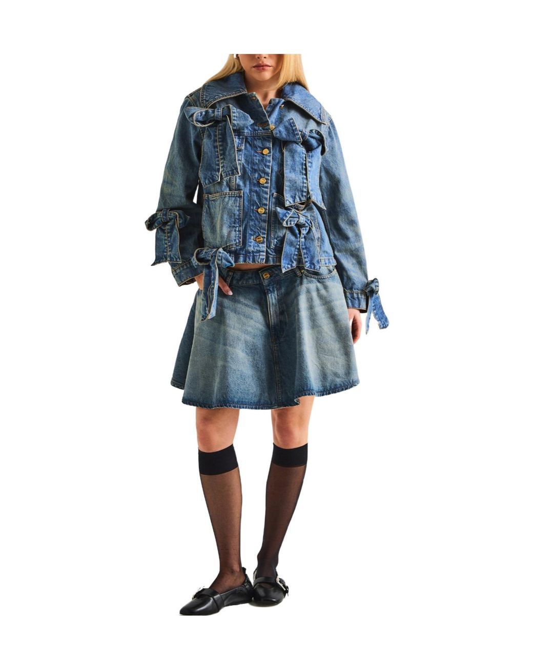 Ganni Blue Light Washed Denim Jacket