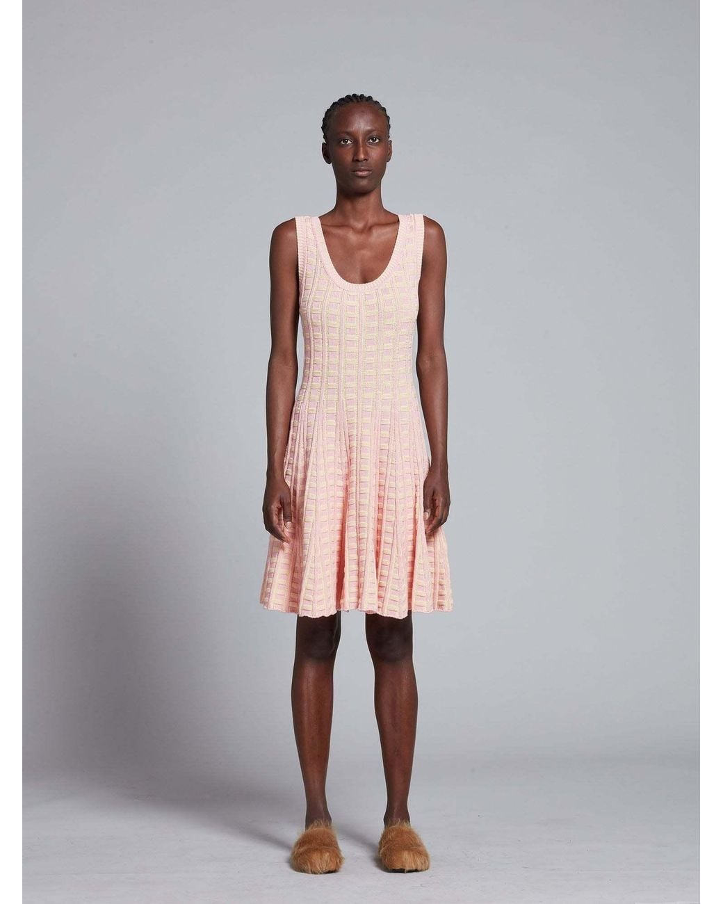 Marni Pink Scoop-Neck Cotton Dress