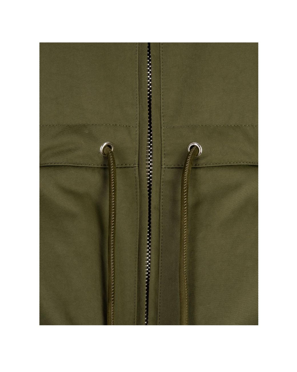 McQueen Green Peplum Drawstring Waist Puffer Jacket