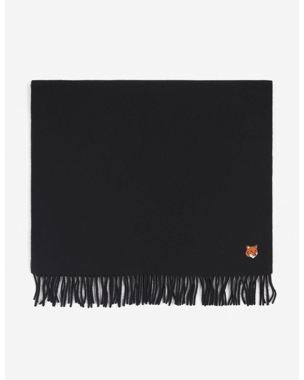 Maison Kitsuné Black Maison Kitsuné Fox Head Scarf for men