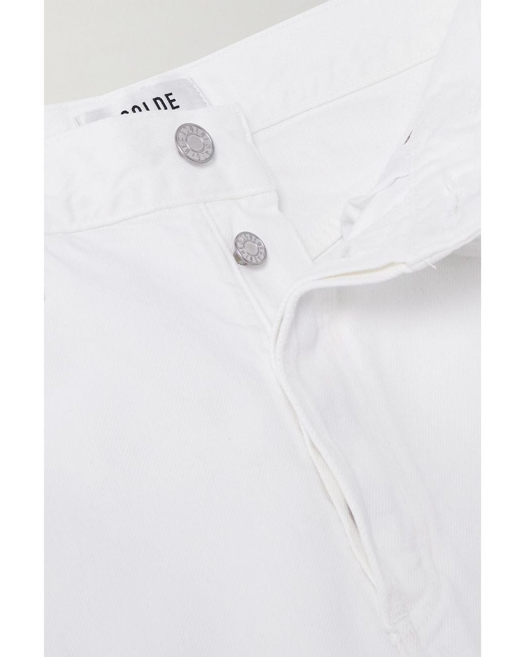 Agolde White Denim Trousers With Belt Loops