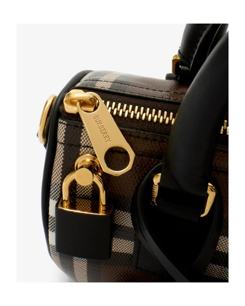 Burberry Black Mini Check Bowling Bag