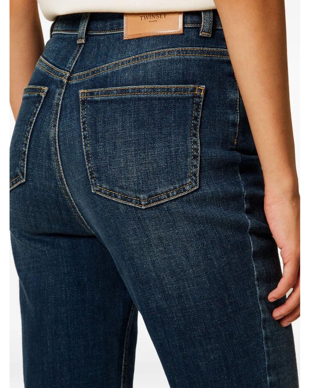 Twinset Blue Five-Pocket Cropped Jeans