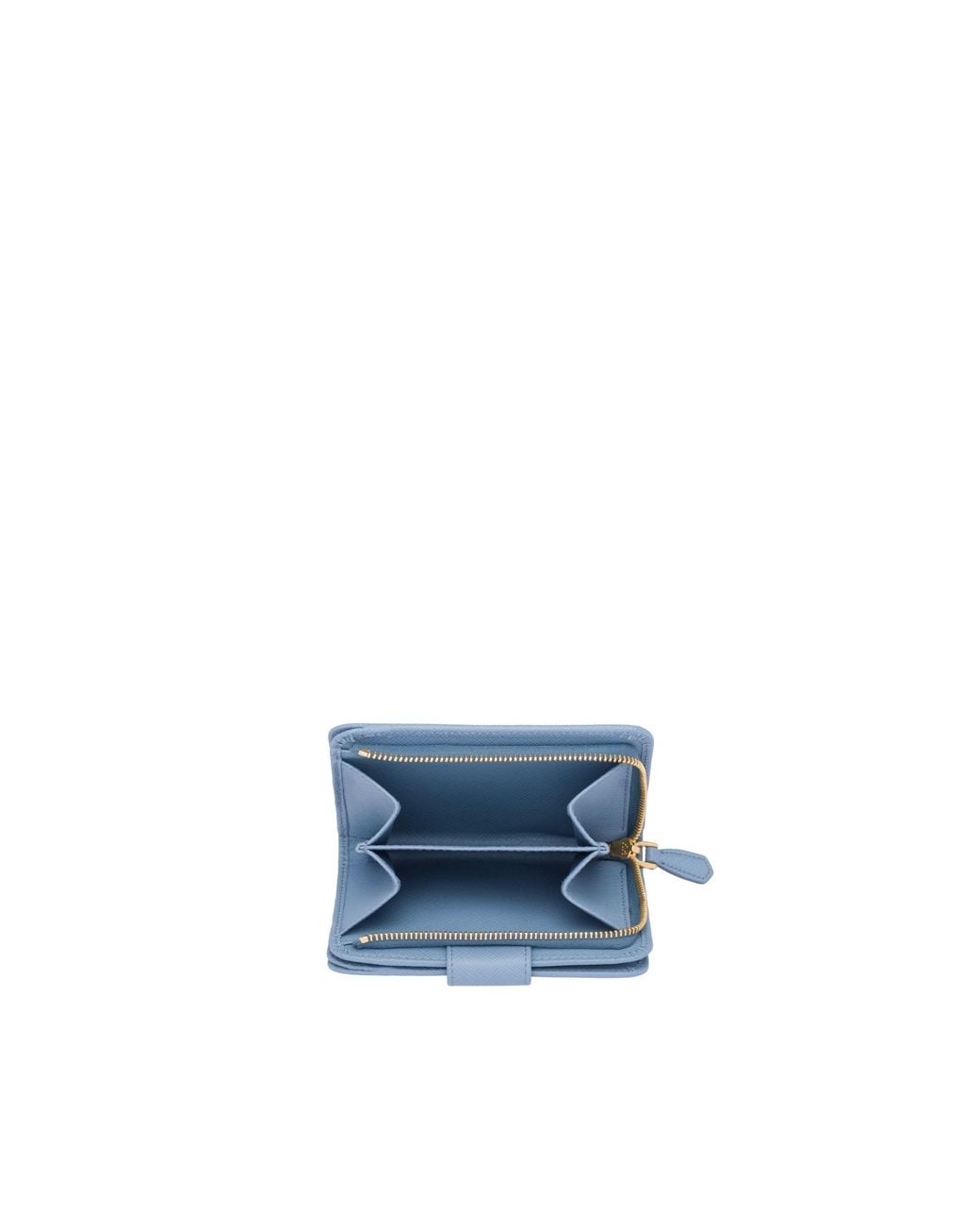Prada Blue Small Saffiano Leather Wallet