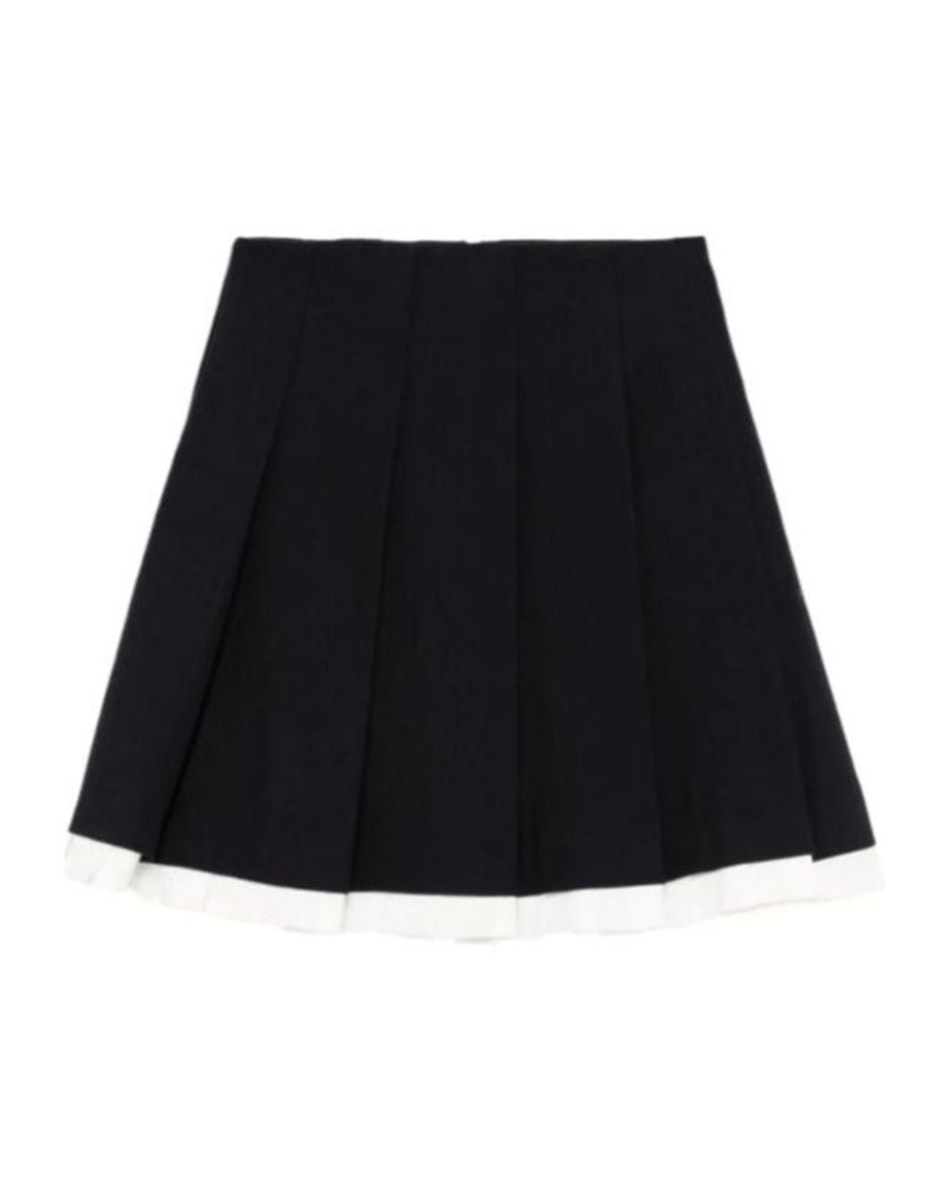 ShuShu/Tong Black Shushu/Tong Patchwork Lace Wide Pleat Skirt