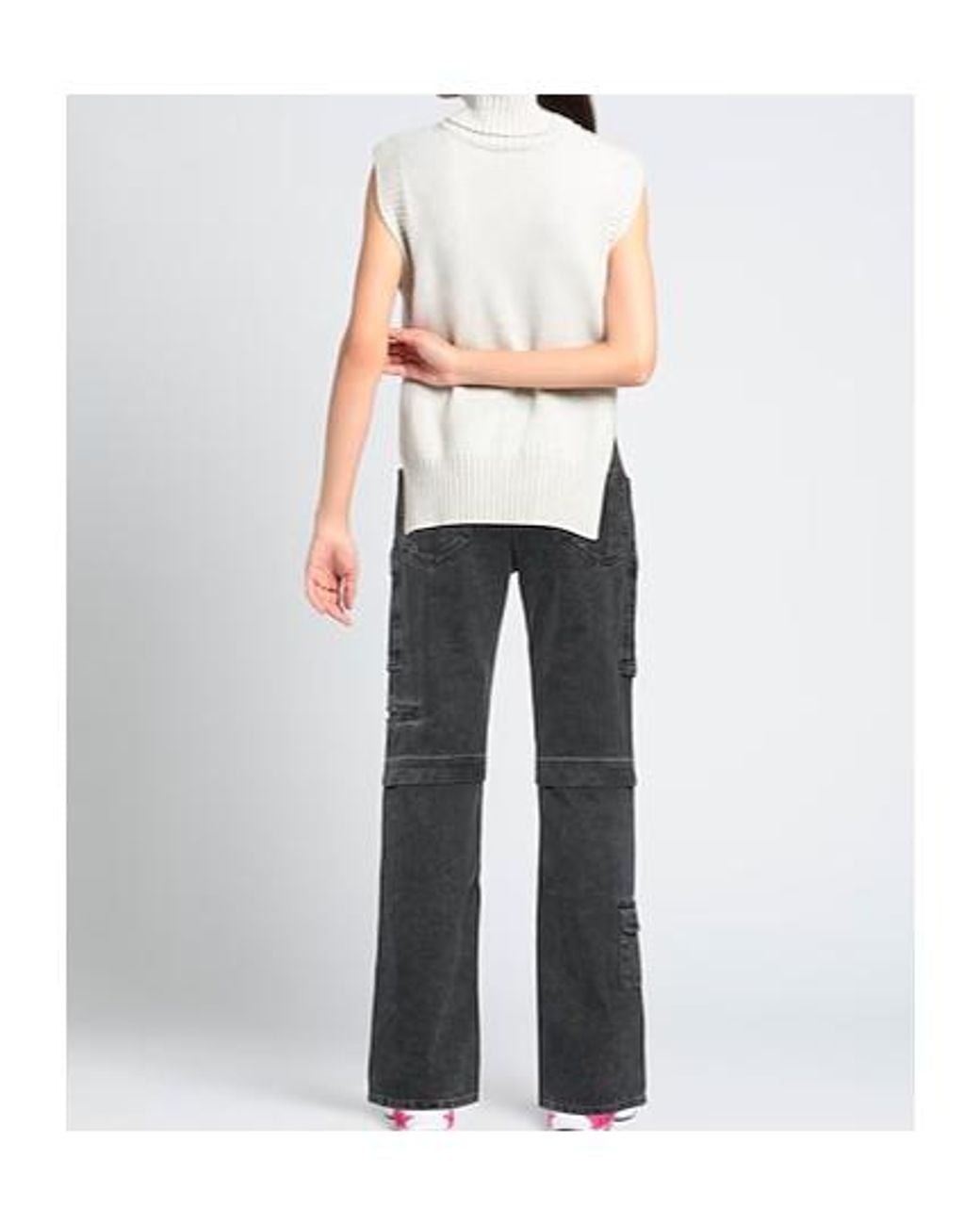 Isabel Marant Gray High-Waisted Straight-Leg Jeans