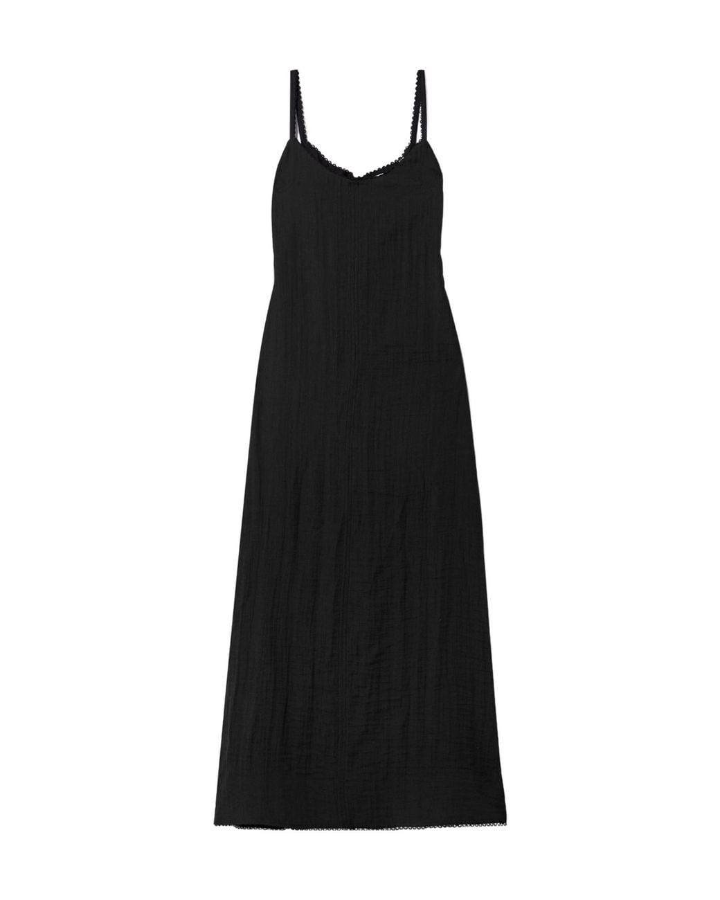 Proenza Schouler Black Evelyn Tie-Back Crinkled-Voile Maxi Dress