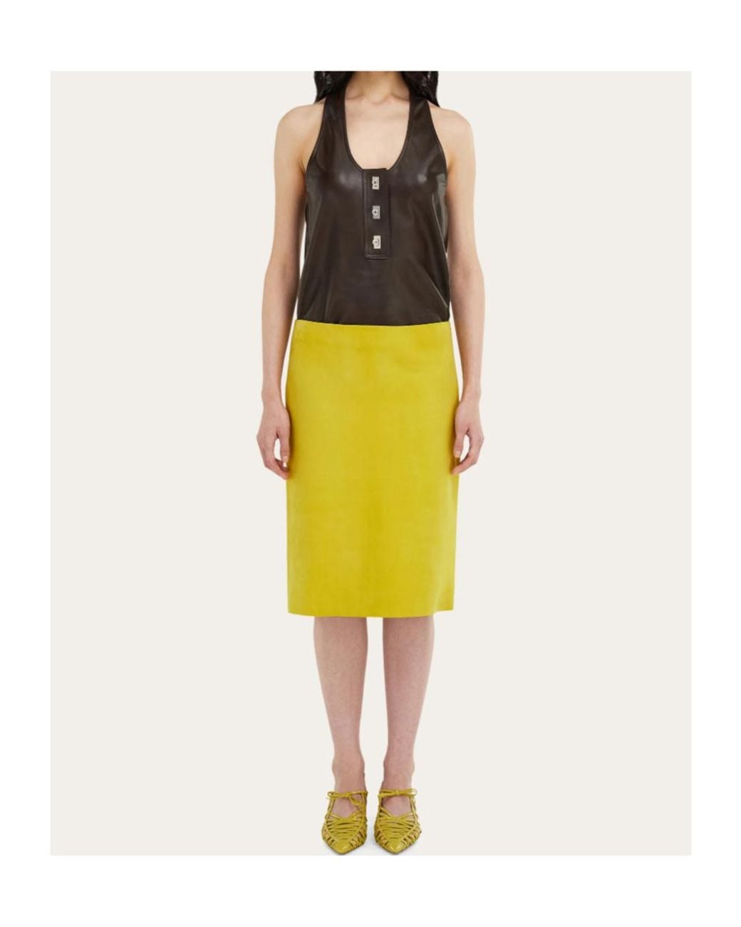 Ferragamo Black Nappa Racer Back Vest