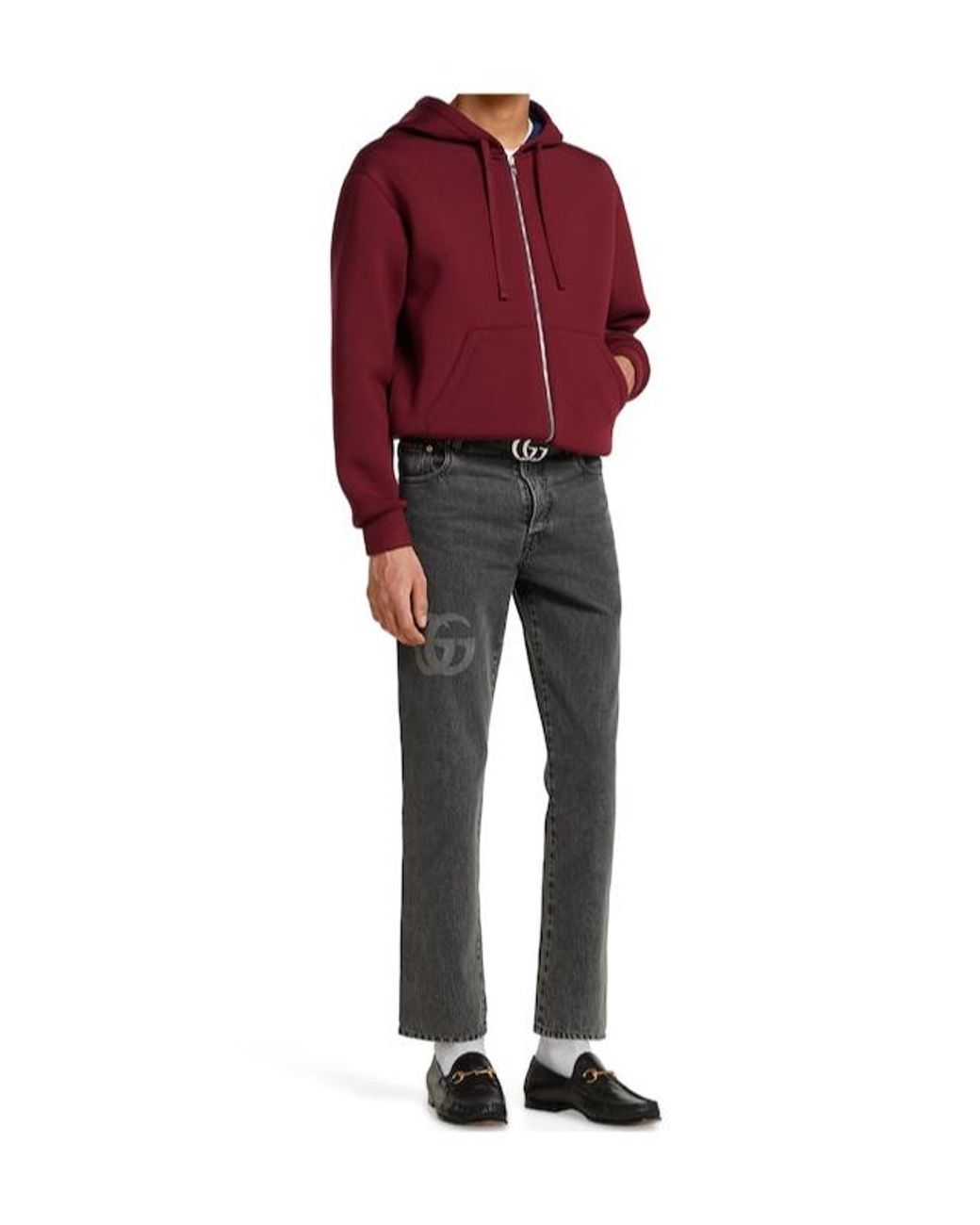 Gucci Gray Logo Detailed Slim Fit Denim Jeans for men