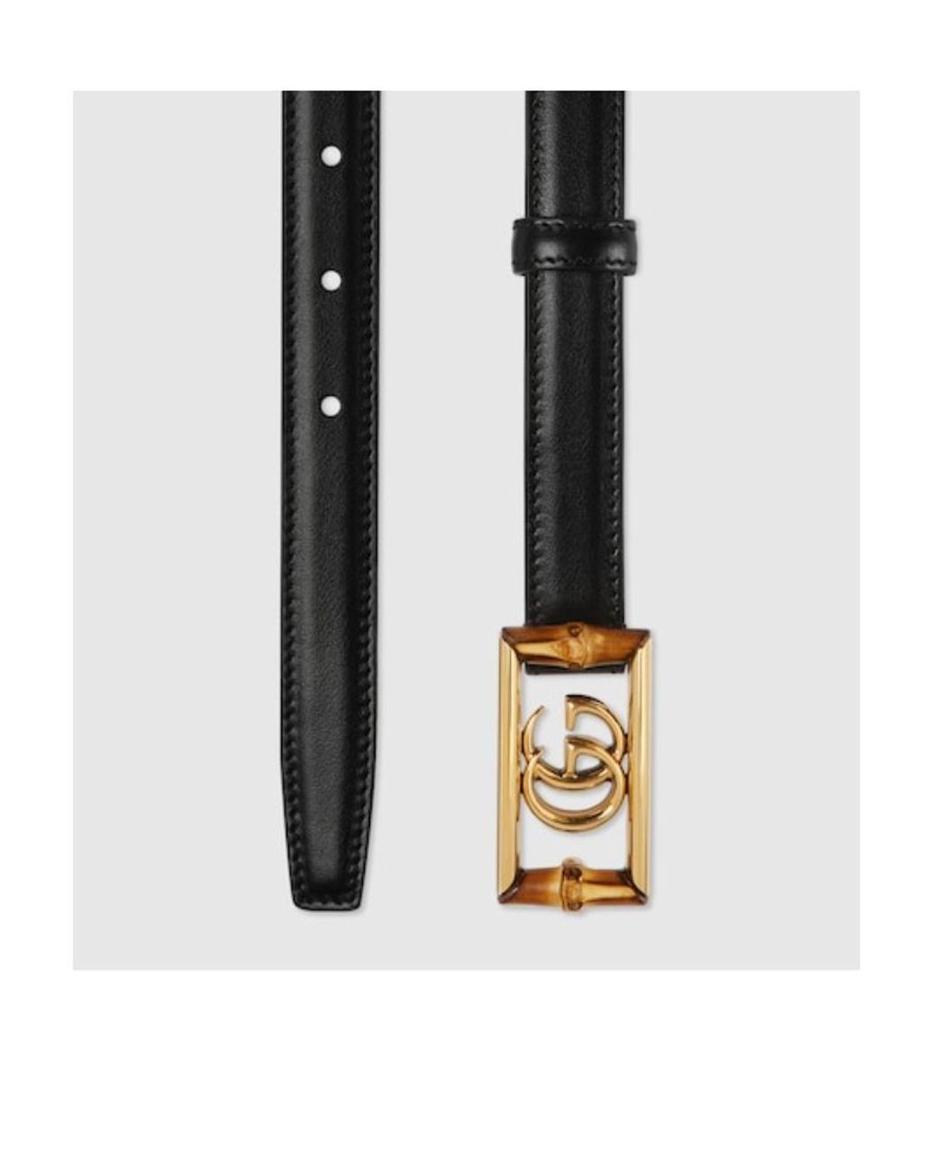 Gucci White Double G Bamboo Detailed Belt