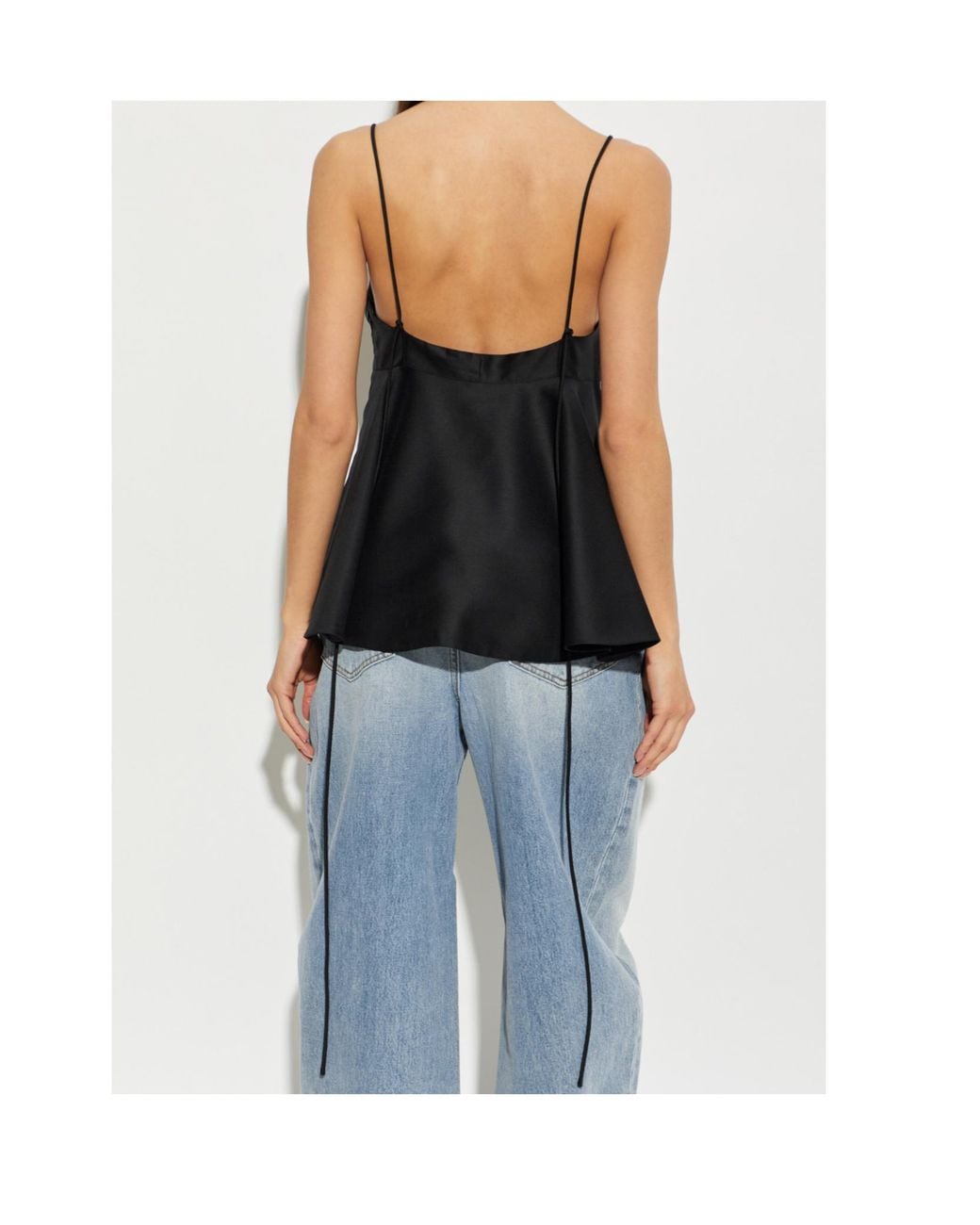 Rohe Black Flared Strappy Top