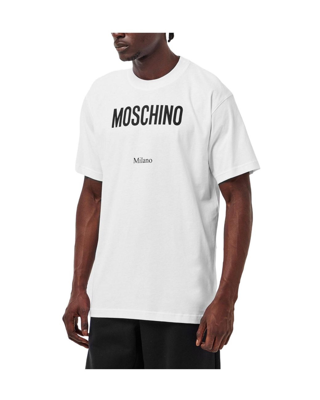 Moschino White Crewneck Shortsleeve Tee for men