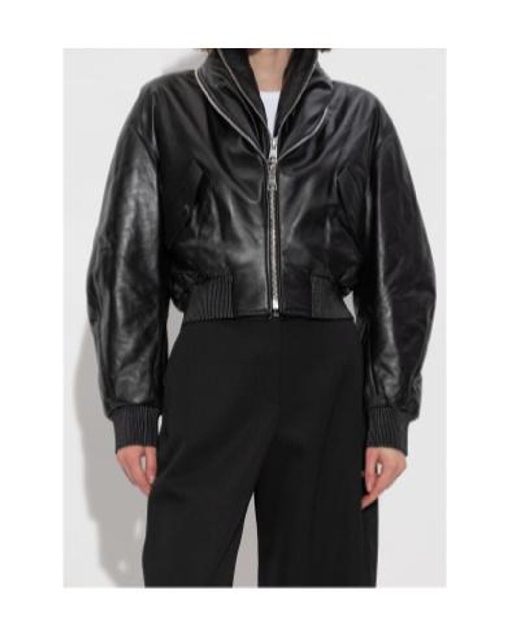 Givenchy Black Shawl Collar Zip-Up Bomber Jacket