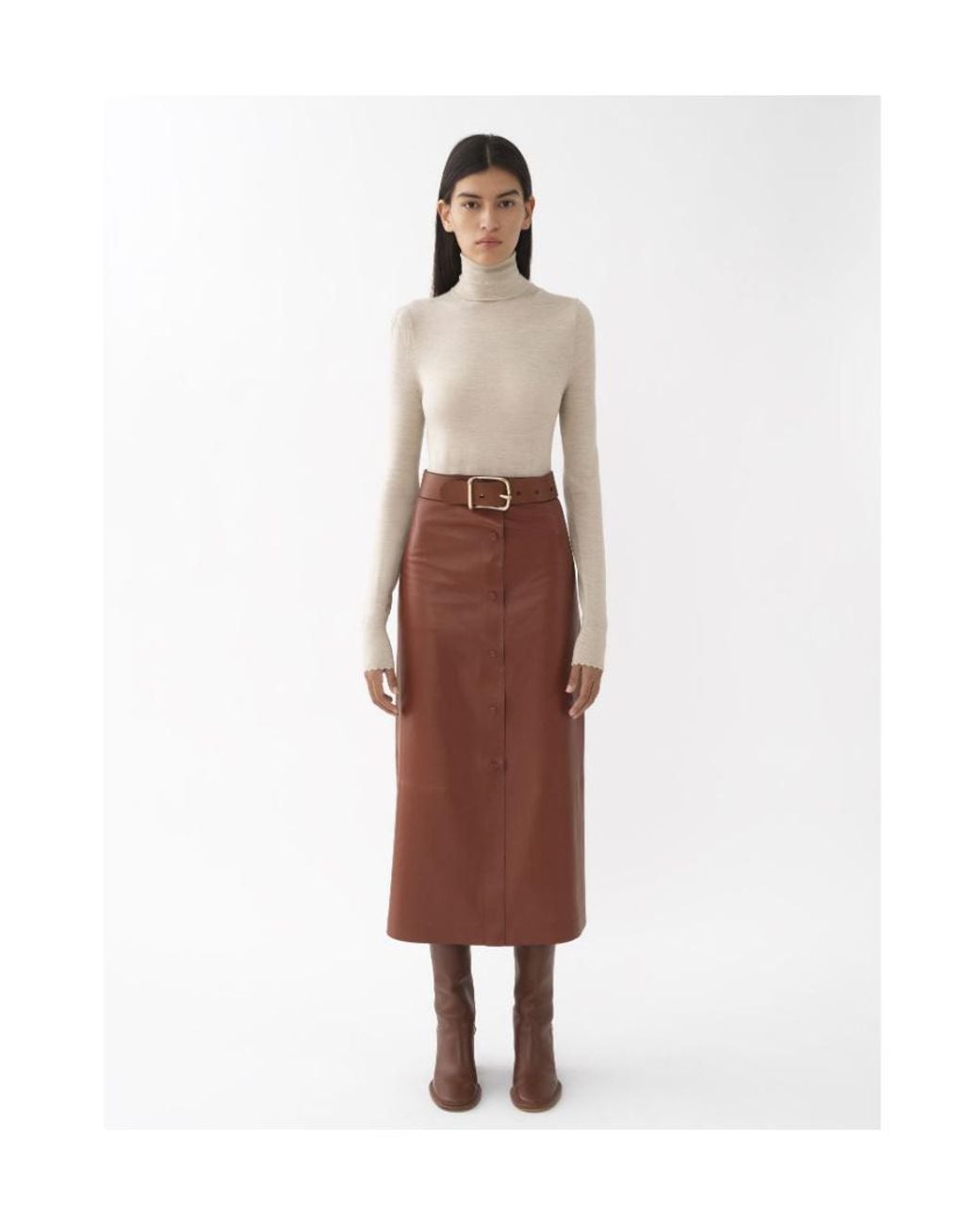 Chloé White High-Neck Knitted Pullover