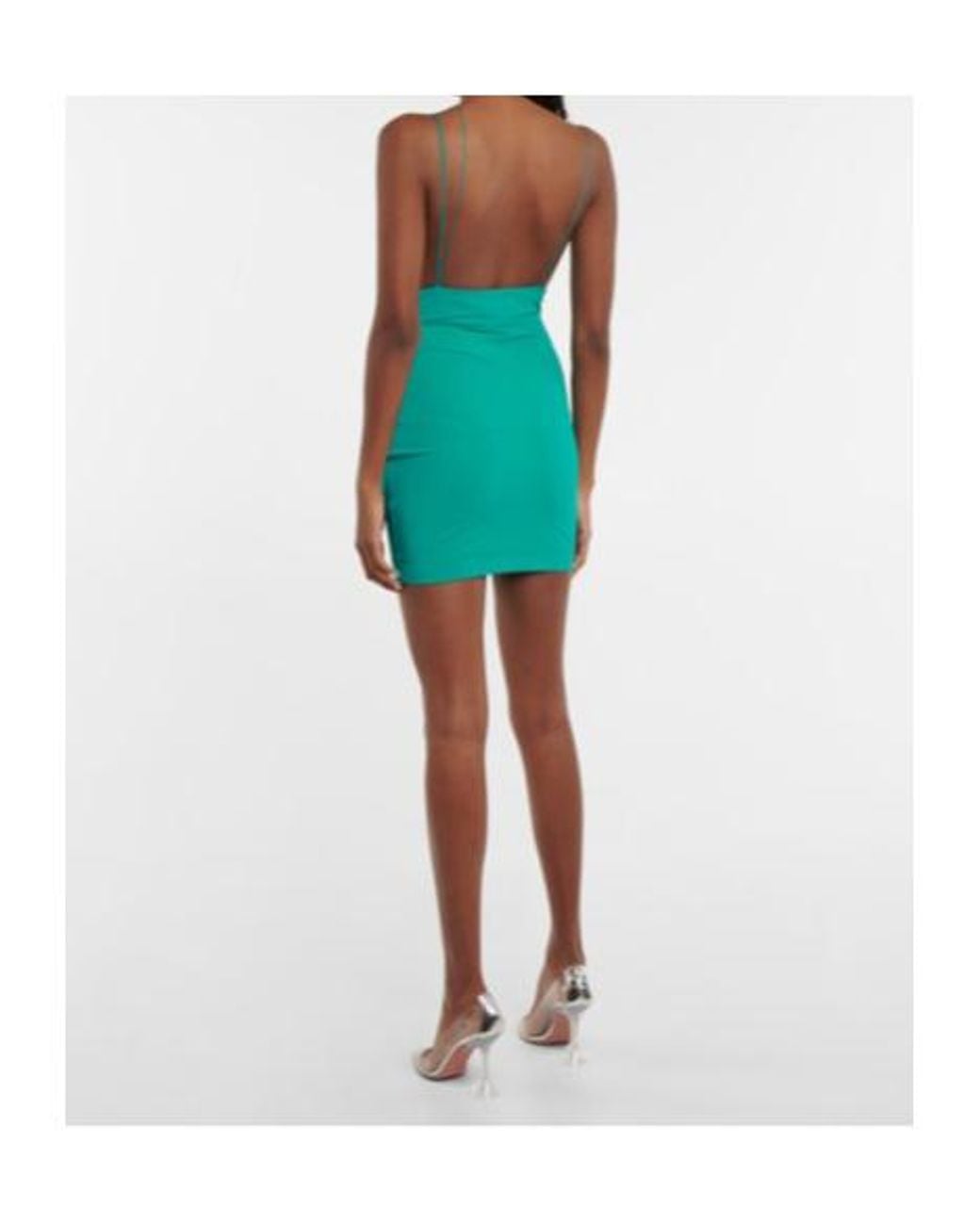 Nensi Dojaka Green Cutout Ruched Minidress