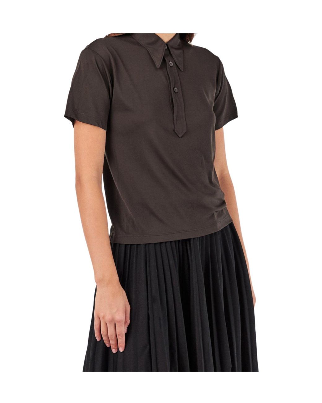 Maison Margiela Gray Dark Short-Sleeve Polo Top