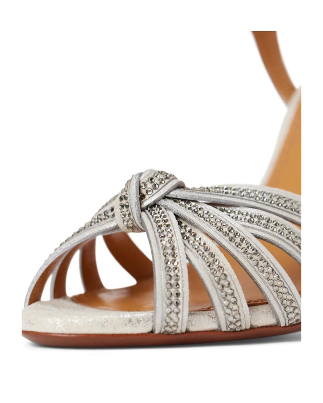 Ralph Lauren White 95Mm Embellished Knot Heeled Sandals