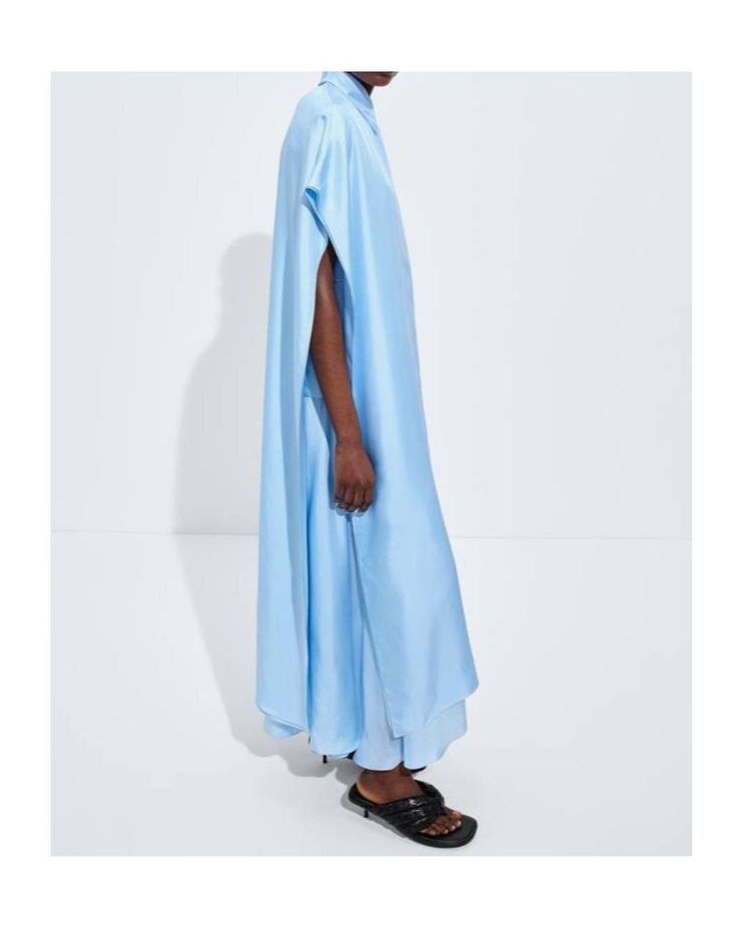 Bottega Veneta Blue Silk Twill Shirt Dress