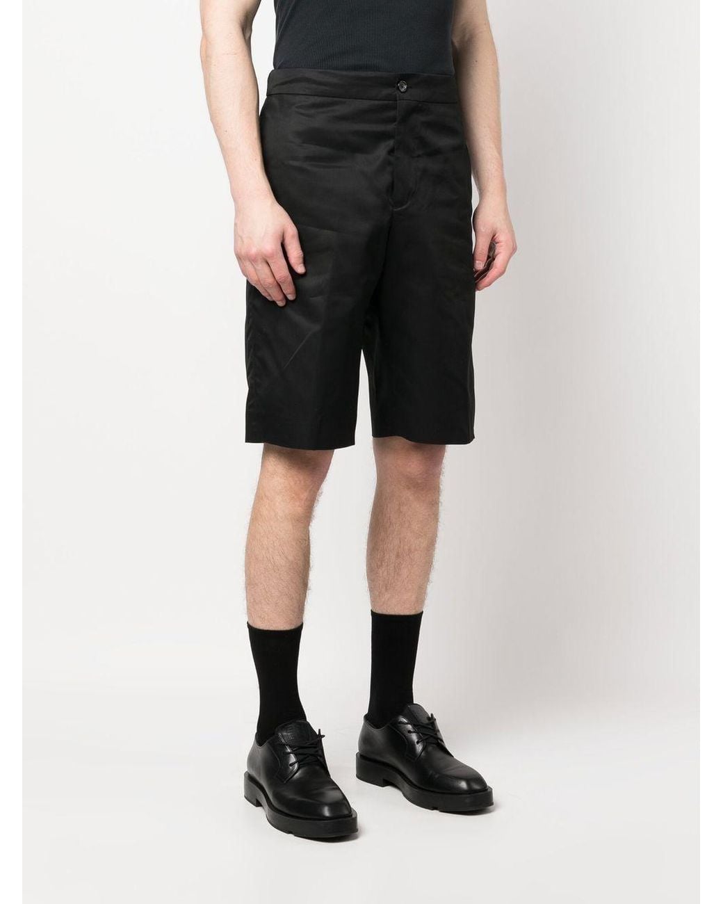 McQueen Blue Panelled Knee-Length Shorts for men