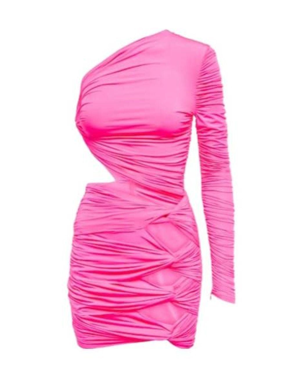 Alex Perry Pink Keats One-Shoulder Minidress