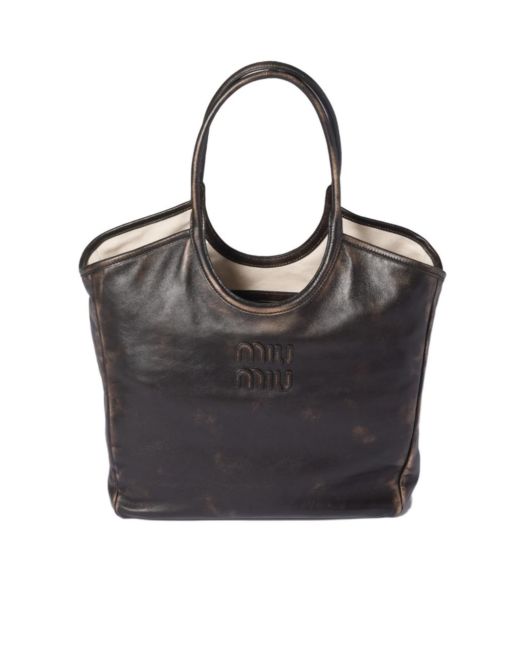 Miu Miu Black Ivy Leather Tote Bag