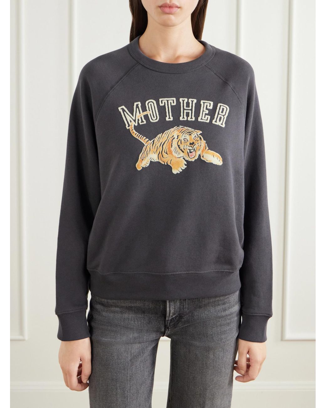Mother Black Printed Cotton Sweatshirt