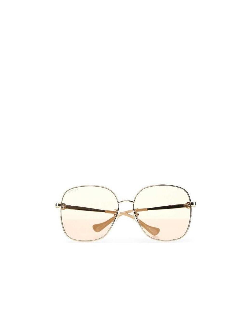 Gucci White Eyewear Round Frame Sunglasses