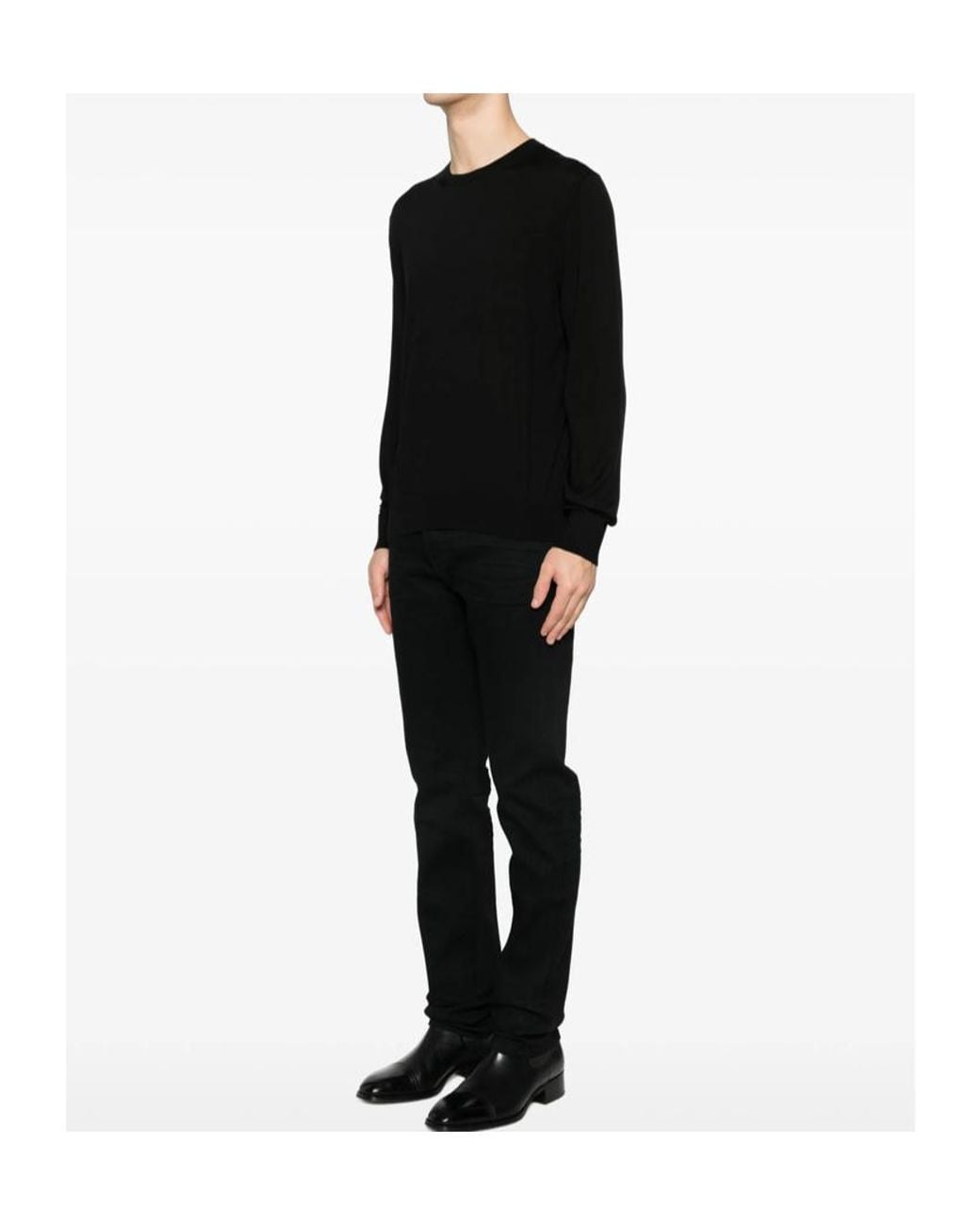 Tom Ford Black Crewneck Long-Sleeved Pullover for men