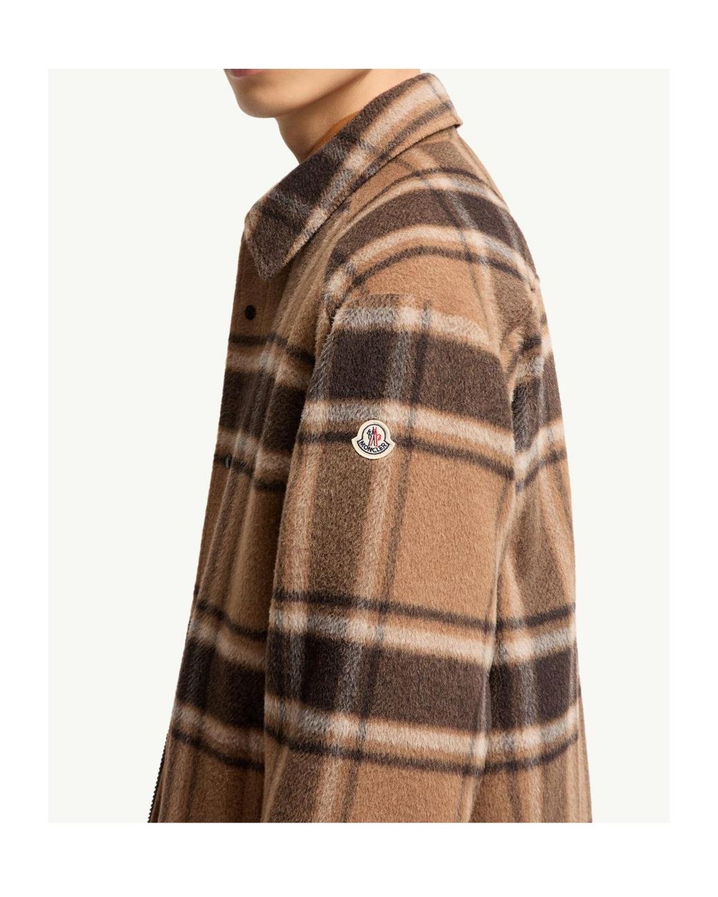 Moncler Brown Check Wool Shirt Jacket for men