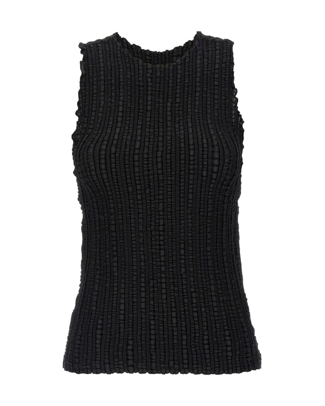 Issey Miyake Black Jellyfish Pleated Tank Top