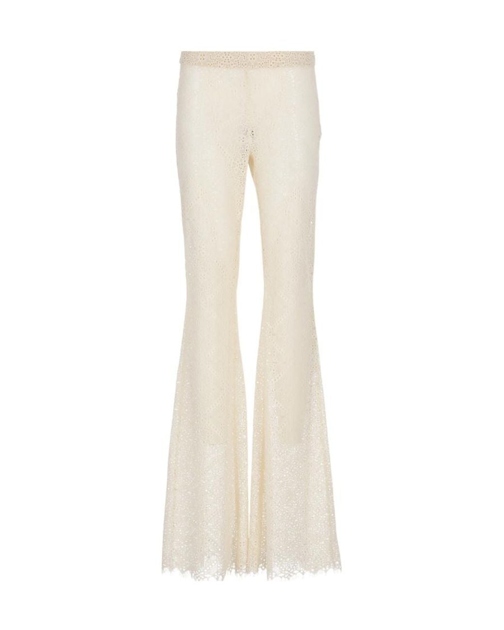 DSquared² White High Waist Flared Pants