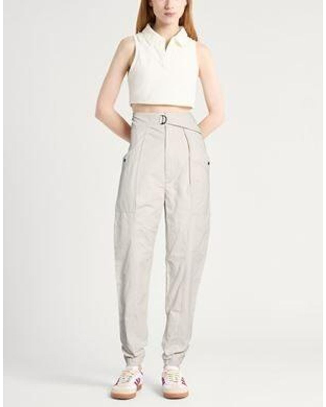 Isabel Marant White Solid Minimalist Fashion Casual Pants