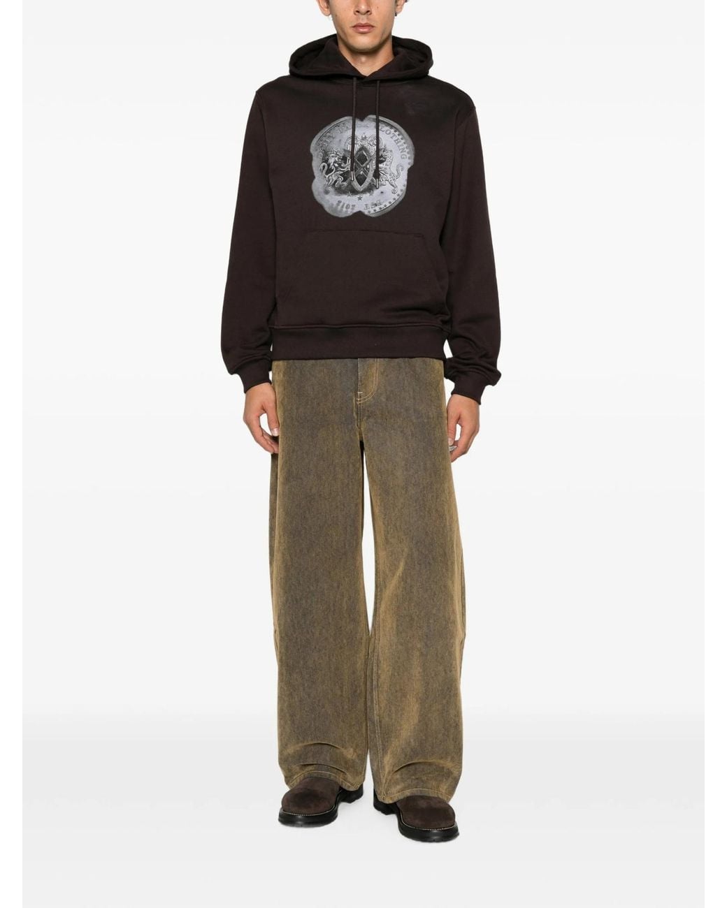 Daily Paper Brown Graphic Print Hoodie for men