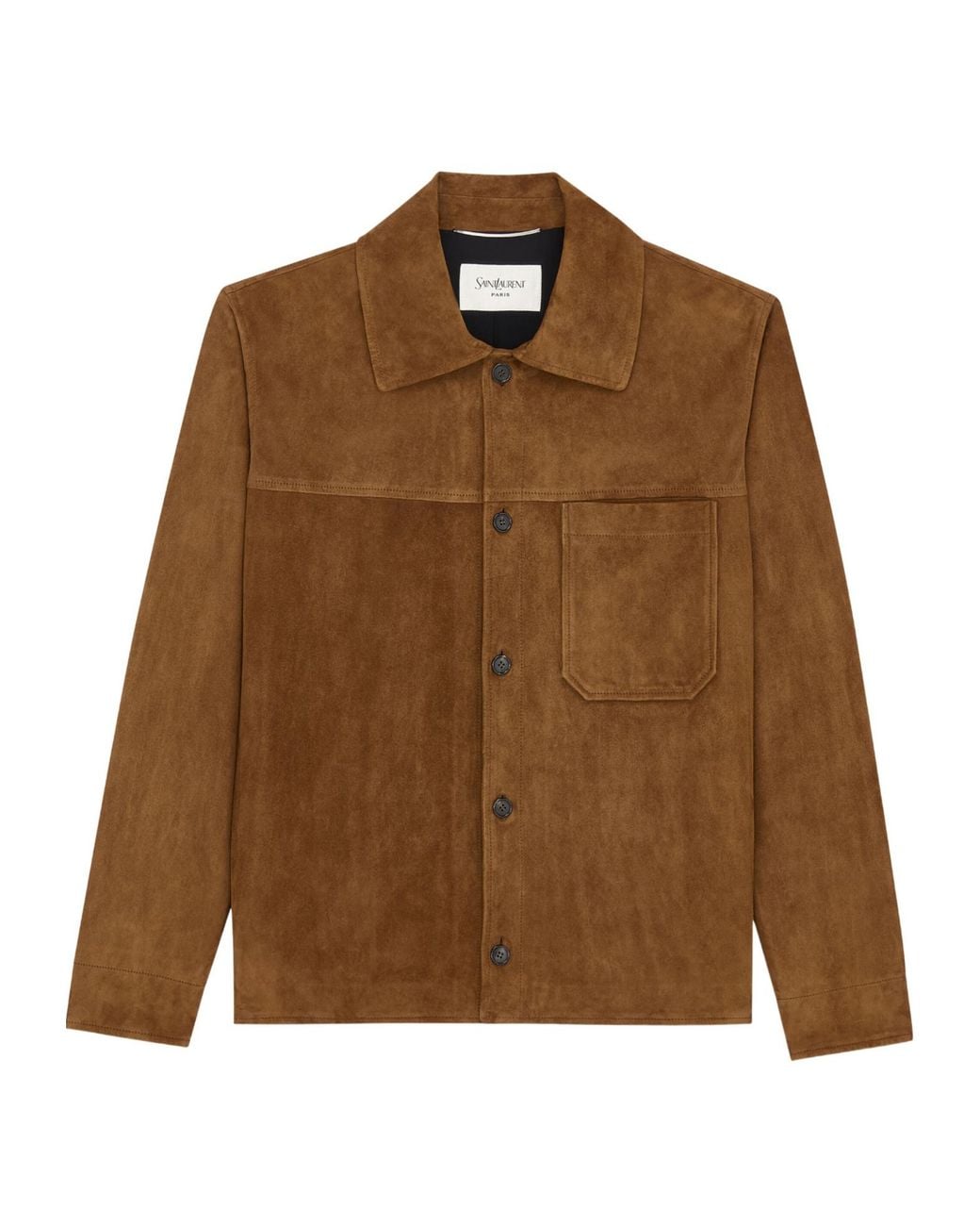 Saint Laurent Brown Button-Up Long-Sleeved Overshirt for men