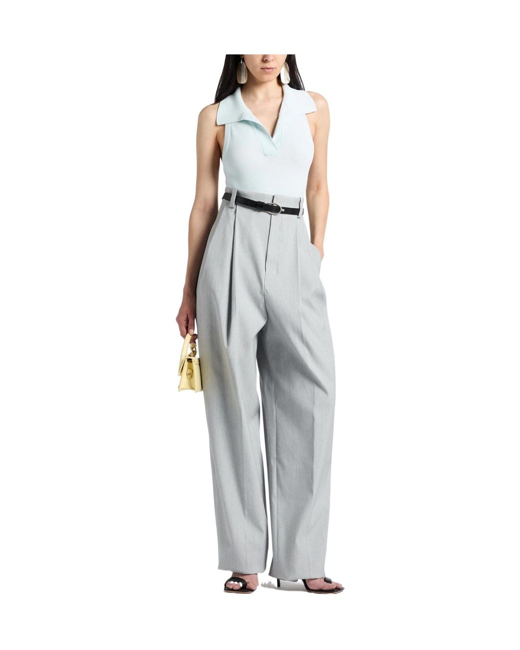 Jacquemus White Light Pants Polyester, Cotton, Virgin Wool, Elastane
