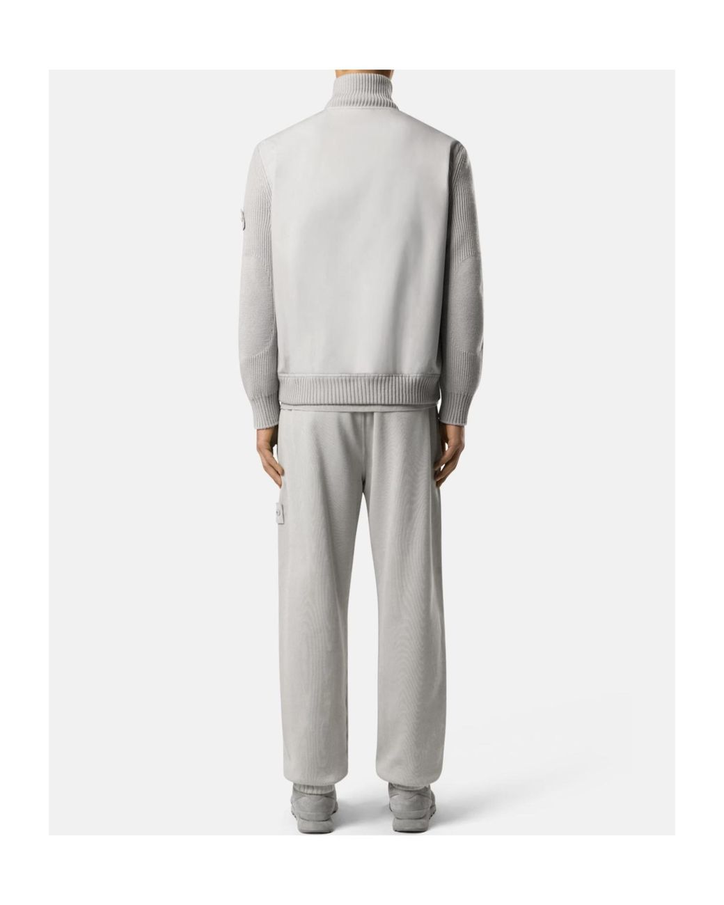 Stone Island Gray Logo-Patch Jacket for men