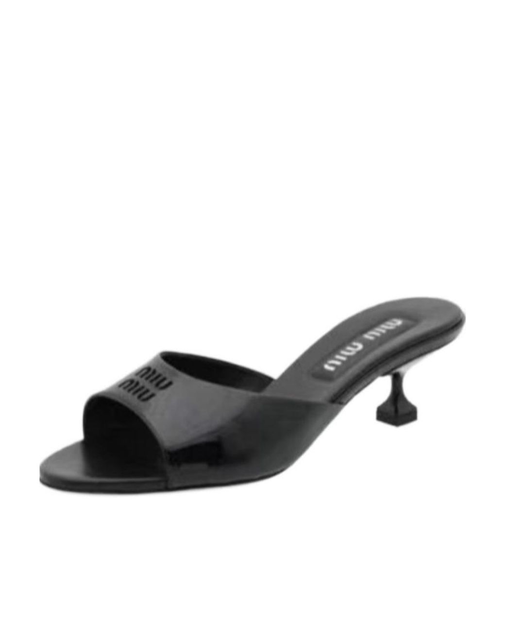 Miu Miu Black Slip-On Sandals