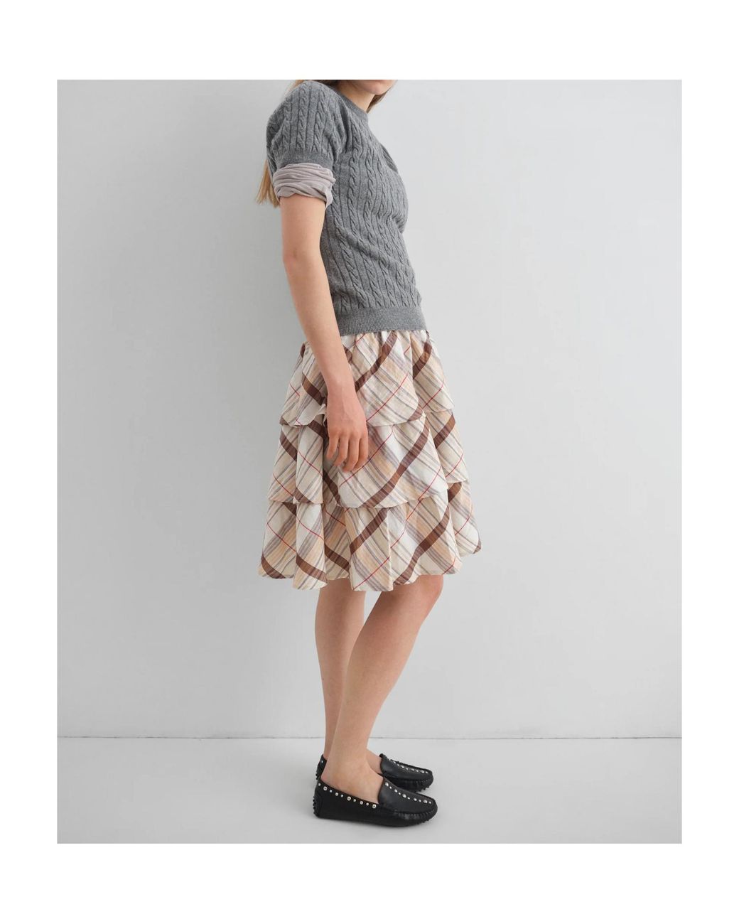 GIMAGUAS Gray Rina Cable-Knit Sweater