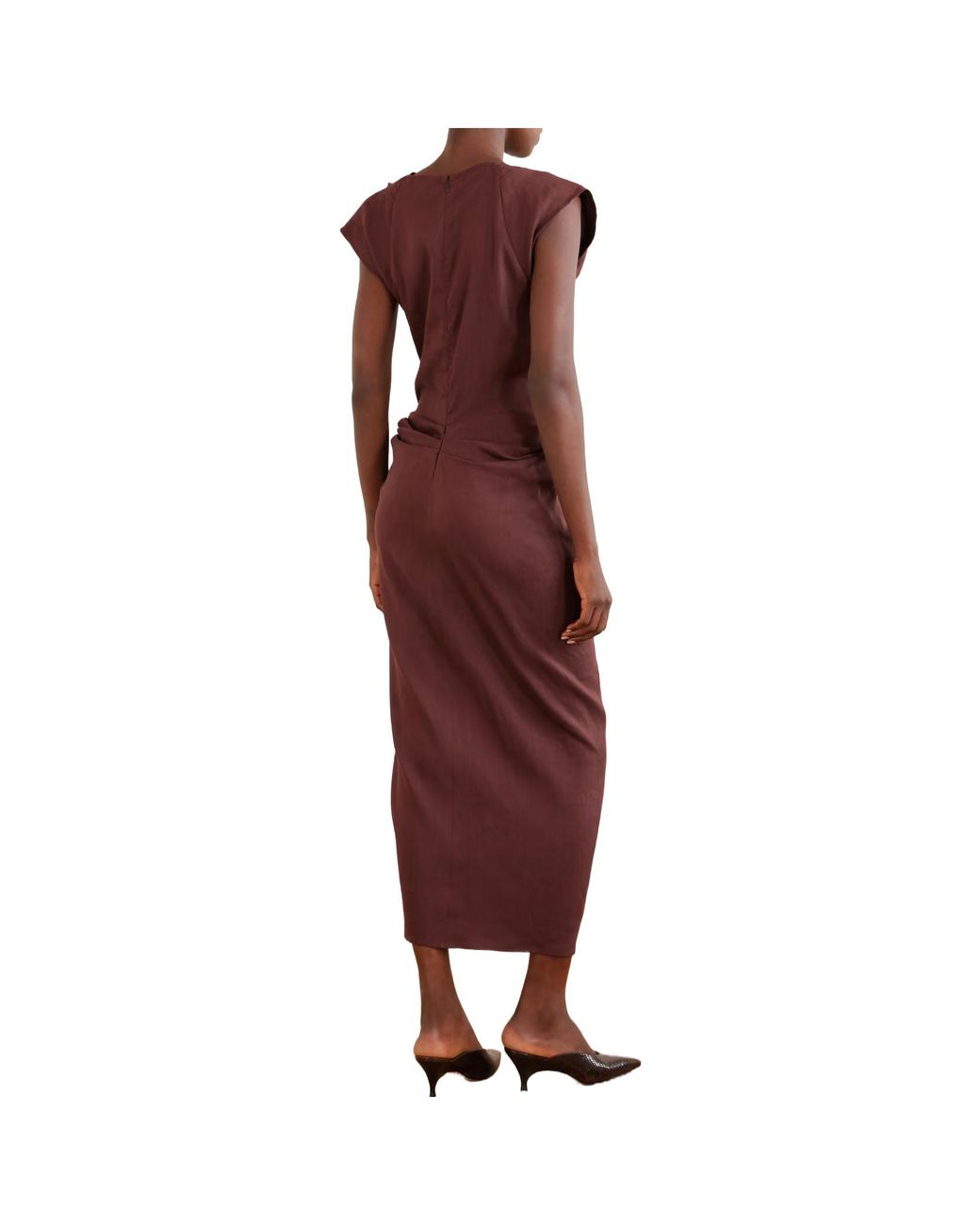 Proenza Schouler Gathered Linen-Blend Midi Dress