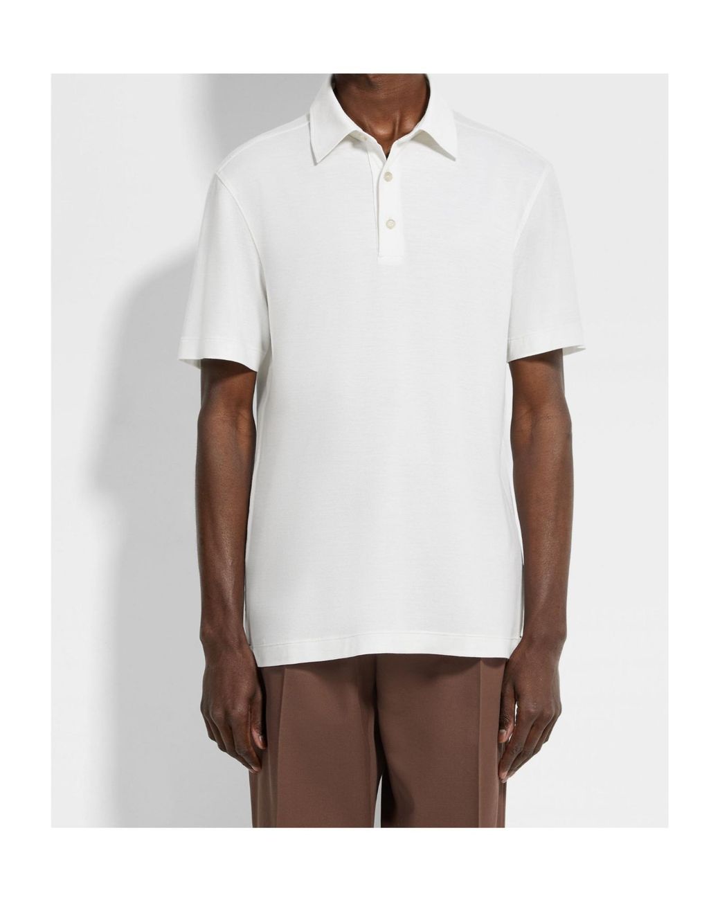 Zegna White Vellus Aureum Polo Shirt for men