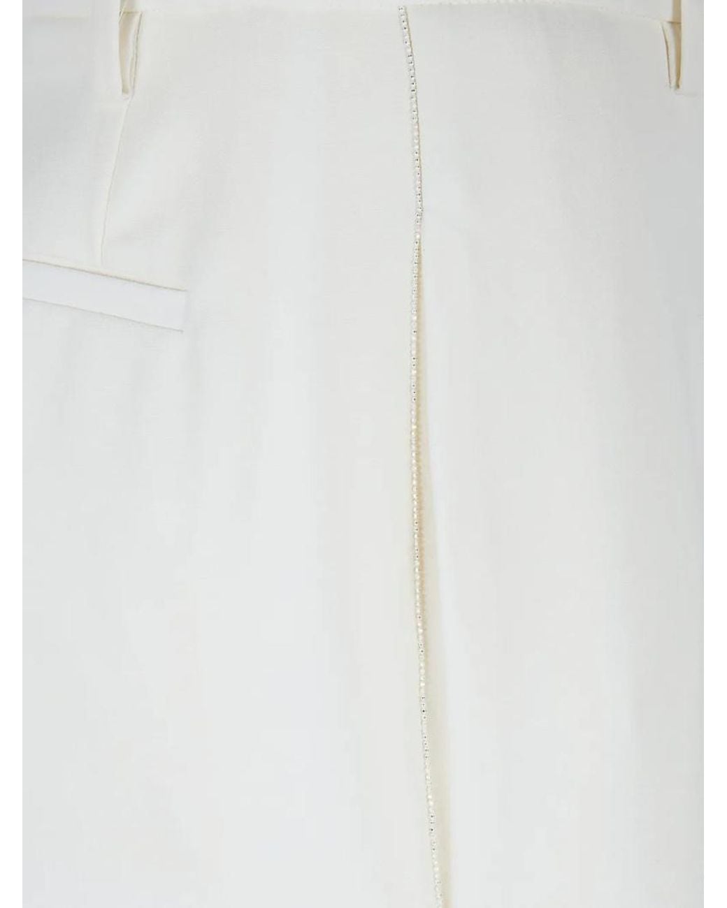 Fabiana Filippi White Straight-Leg Pants