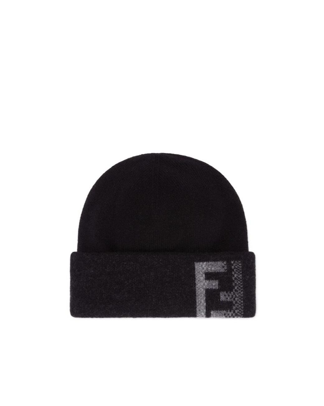 Fendi Black Wool Hat for men