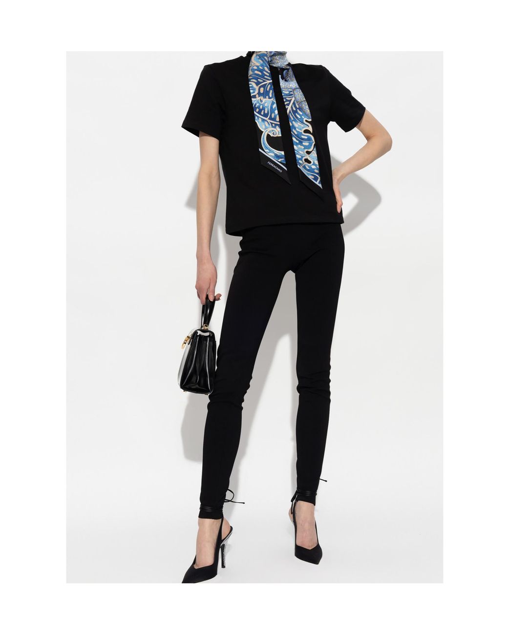 Ferragamo Black Ferragamo Short Sleeved Crewneck T-Shirt