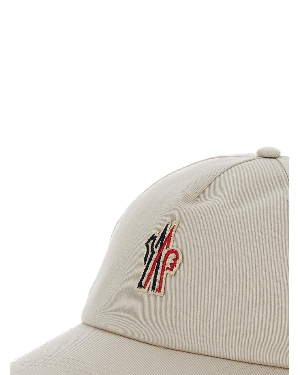 Moncler White Grenoble Logo Patch Baseball Cap for men
