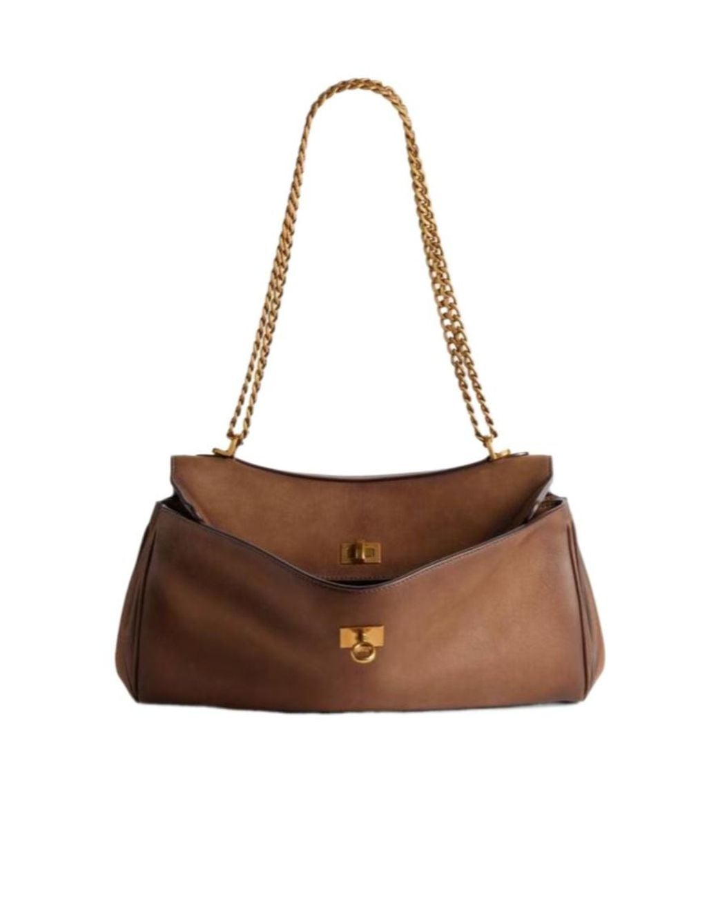 Balenciaga Brown Rodeo East-West Chain Bag